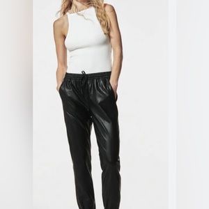 Zara faux leather joggers